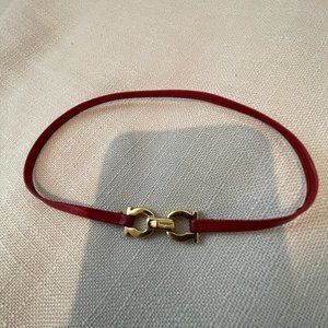 Ferragamo leather bracelet chain in Red color